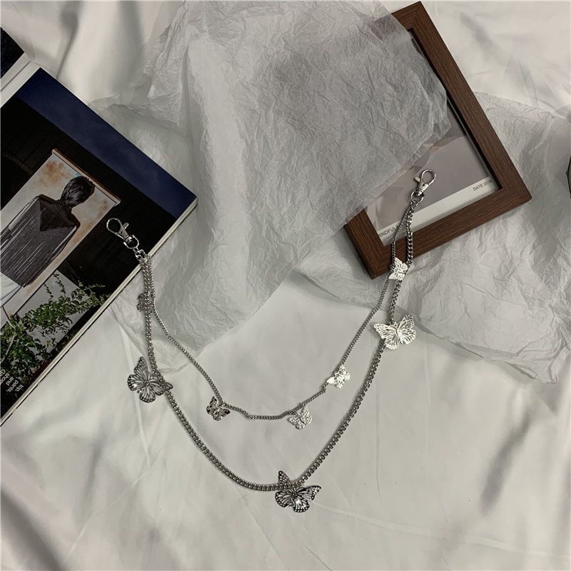 Dây Xích Đôi Hình Bướm Gắn Thắt Lưng Đồng Phục Trang Trí Thủ Công Phong Cách Hàn Quốc