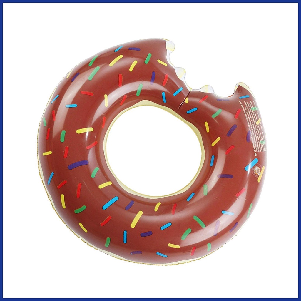 Phao Bơi Bơm Hơi Hình Bánh Donut Bằng PVC Tiện Dụng