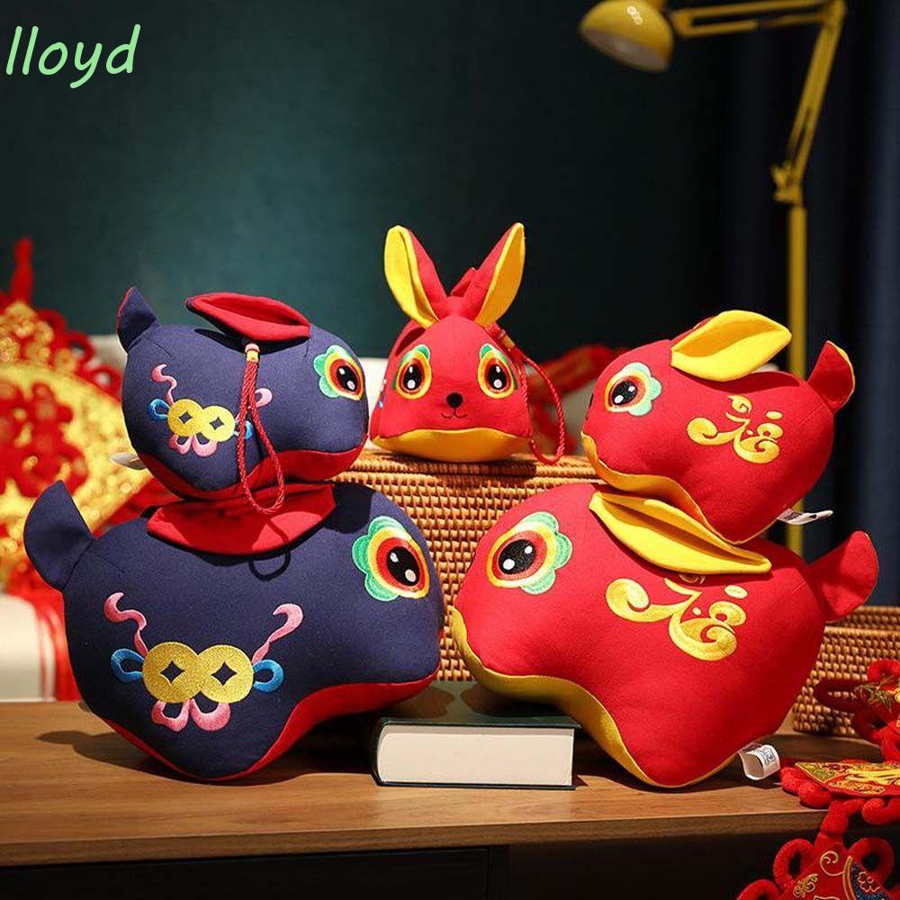 Thỏ Nhồi Bông Mềm Mại Phong Cách Trung Hoa Trang Trí Nhà Cửa