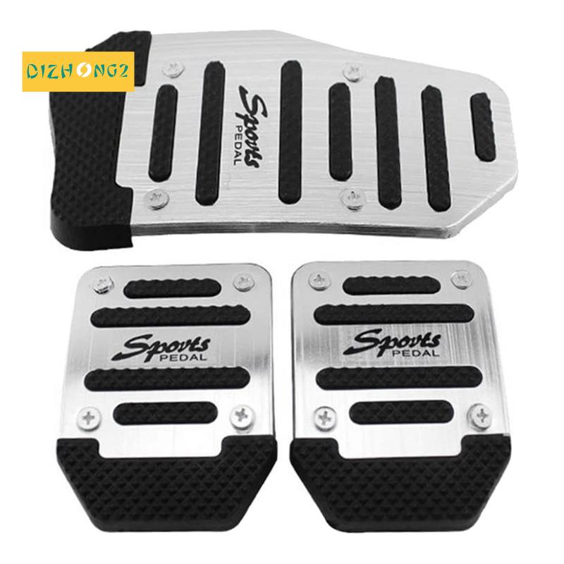 3 cái Nhiên liệu Khí tăng tốc Bàn đạp Phá vỡ Bàn đạp Ly hợp Tấm che chân Bàn đạp không trơn trượt cho hộp số tay Xe màu bạc