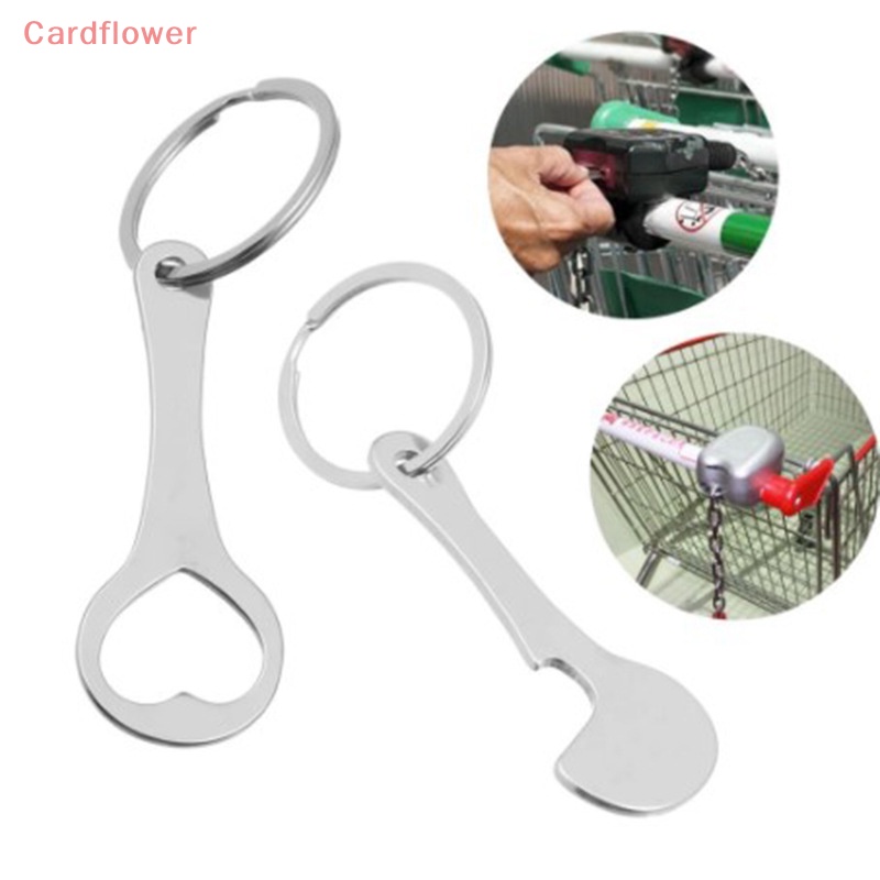 < Cardflower > Móc Chìa Khóa Xe Đẩy Mua Sắm Tokens DIY Bằng Hợp Kim Nhôm Trang Trí Phòng Mới