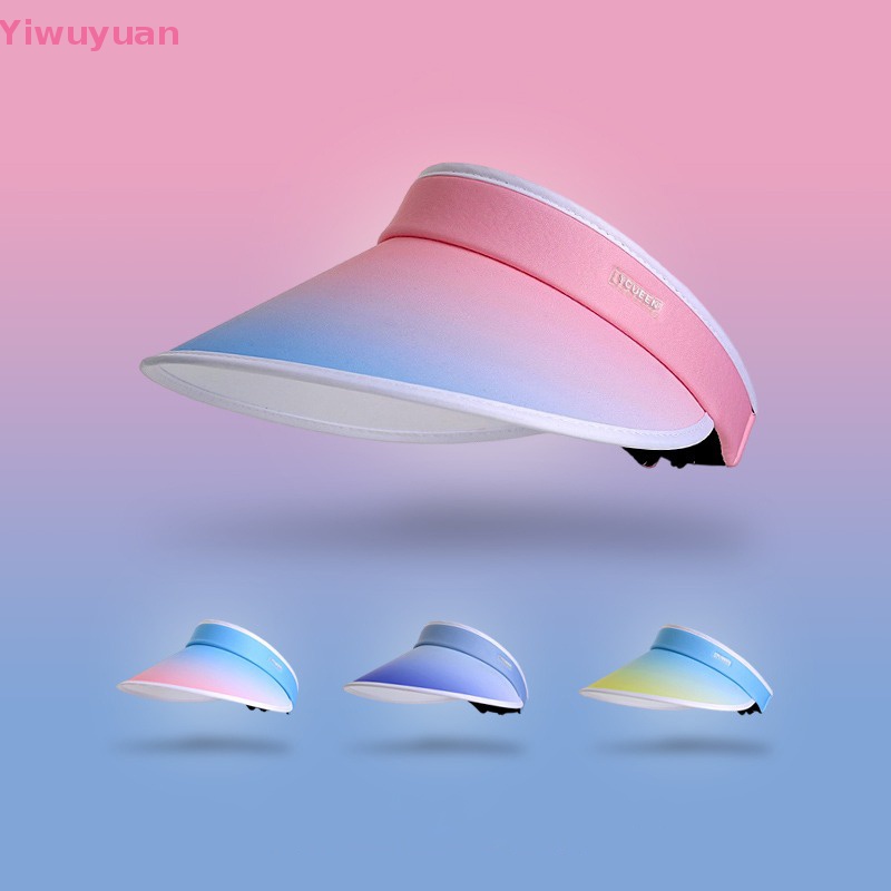 Mũ Chống Nắng Vành Rộng Hở Chóp Màu Gradient Chống Tia UV Có Thể Điều Chỉnh Kích Cỡ Thời Trang Mùa Hè Cho Nữ