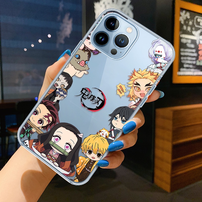 Ốp Điện Thoại TPU Mềm Trong Suốt Họa Tiết Anime Demon Slayer Cho iPhone 14 13 12 Mini 11 Pro Max XR X XS 7 8 Plus