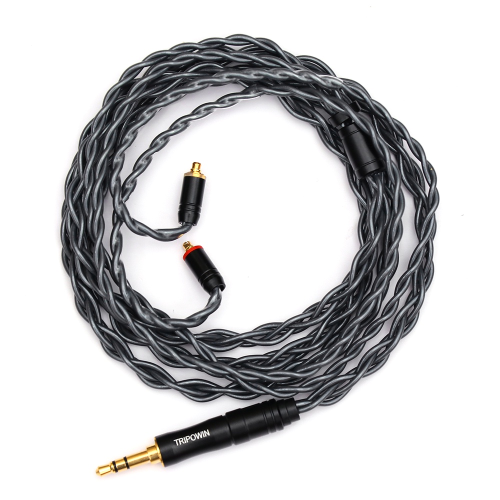 Tripowin Noire Earphone Cable 4Core 24AWG OCC Upgraded HiFi Audio Detachable 3-in-1 2.5mm/3.5mm/4.4mm Plug for MELE crinacle crn
