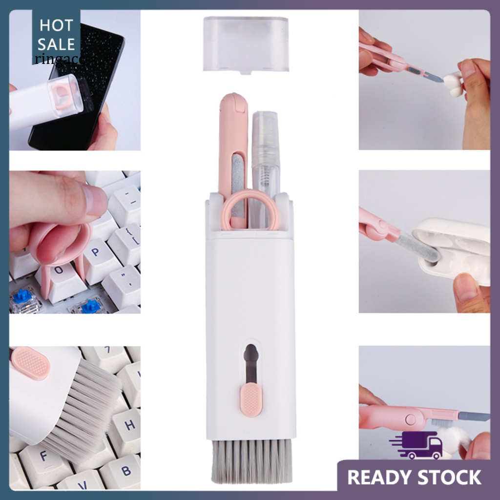 Rga 1 Bộ Cọ Làm Sạch Tai Nghe 7 Trong 1 Hai Đầu Lông Mềm Tiết Kiệm Sức Lao Động