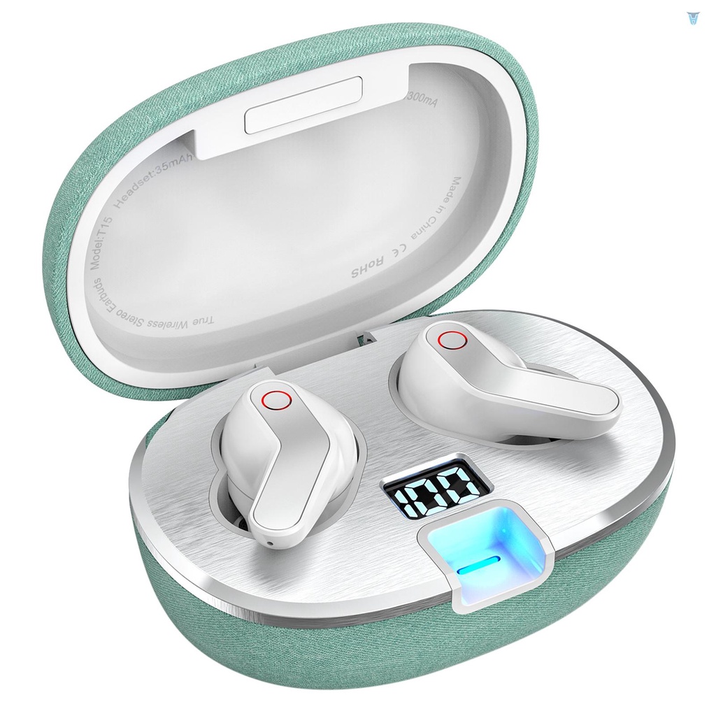 Tai Nghe Nhét Trong T15 TWS Bluetooth 5.0 Không Dây Điều Khiển Cảm Ứng Chống Thấm Nước IPX5 Tích Hợp Mic Pin Sạc 400mAh