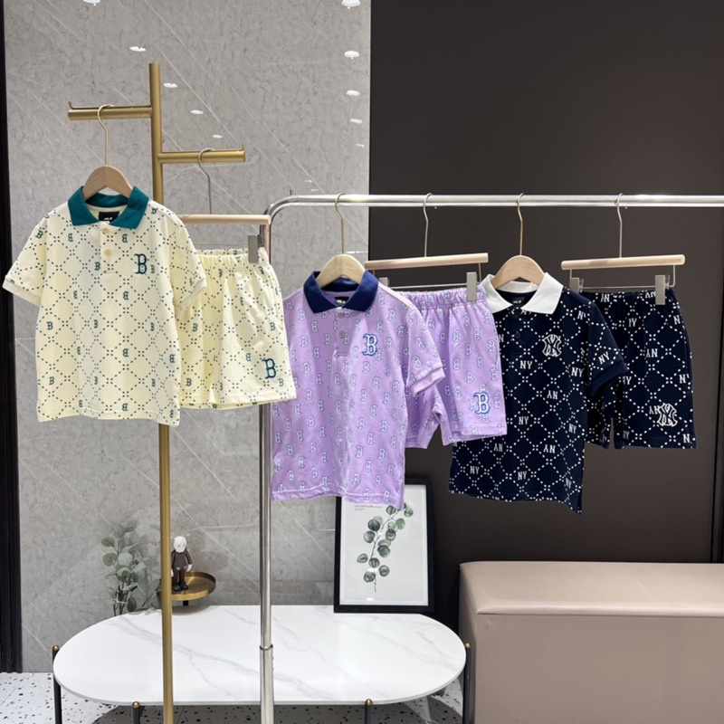 Bộ Áo Thun POLO Tay Ngắn Và Quần Short Thời Trang Mùa Hè 2023 Phong Cách Mới Cho Bé Trai / Gái