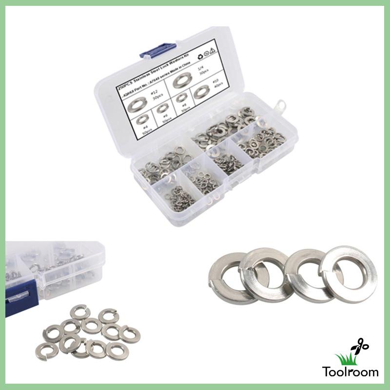 Hộp 250 Vòng Đệm Bằng Thép Không Gỉ 304 Dùng Làm Đồ Thủ Công DIY