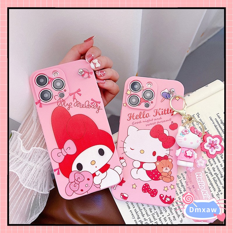 Ốp Điện Thoại Mềm Có Móc Khóa Hello Kitty Cho Vivo Y21T Y21G Y21E Y33S 4G Y20 Y20i Y20s Y20T Y20A Y12S Y12A Y11S V20 Y51 A31 Y53S