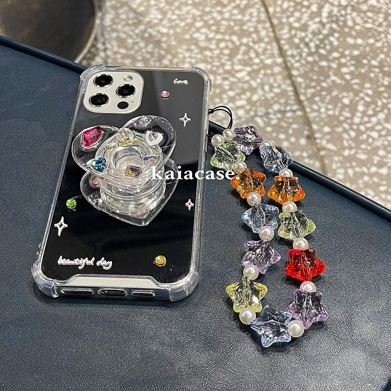 Ốp Điện Thoại Mềm Gắn Gương Trang Điểm Nhiều Màu Sắc Cho Iphone 14 12pro 13 12 11 7P