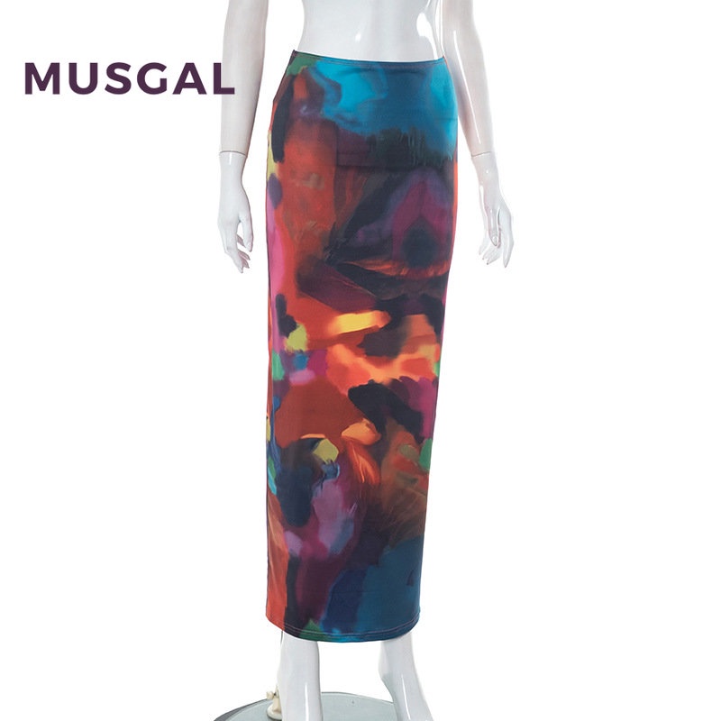 Chân Váy Lửng Lưng Cao Họa Tiết In Thời Trang Mùa Hè 2023 Cho Nữ