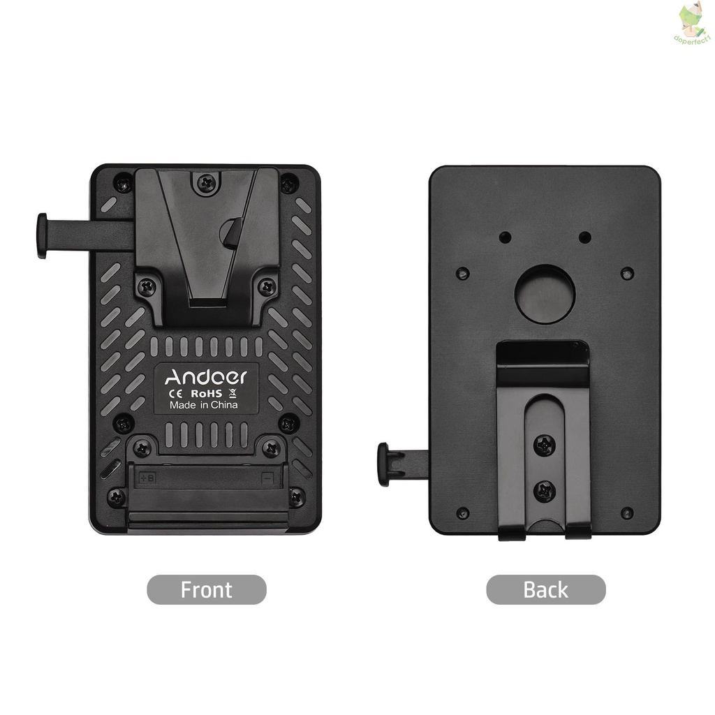 Andoer Lightweight Mini V-Lock Mount Battery Plate Power Supply Splitter Adapter with Belt Clip   Came-6.5