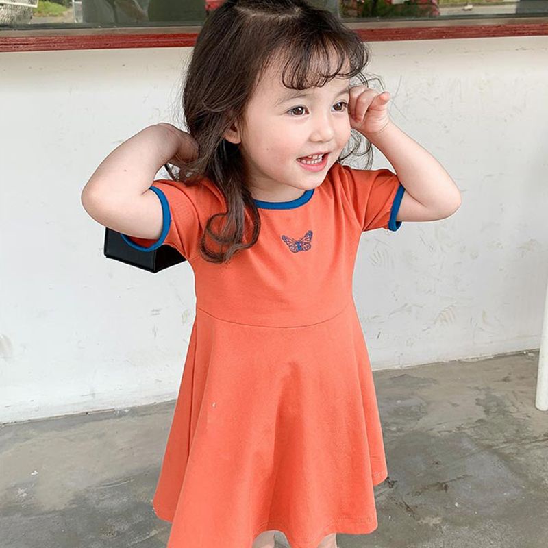 Đầm Công Chúa Tay Ngắn Bằng Vải cotton Thời Trang Mùa Hè Hàn Quốc Hàng Mới Dành Cho Bé Gái