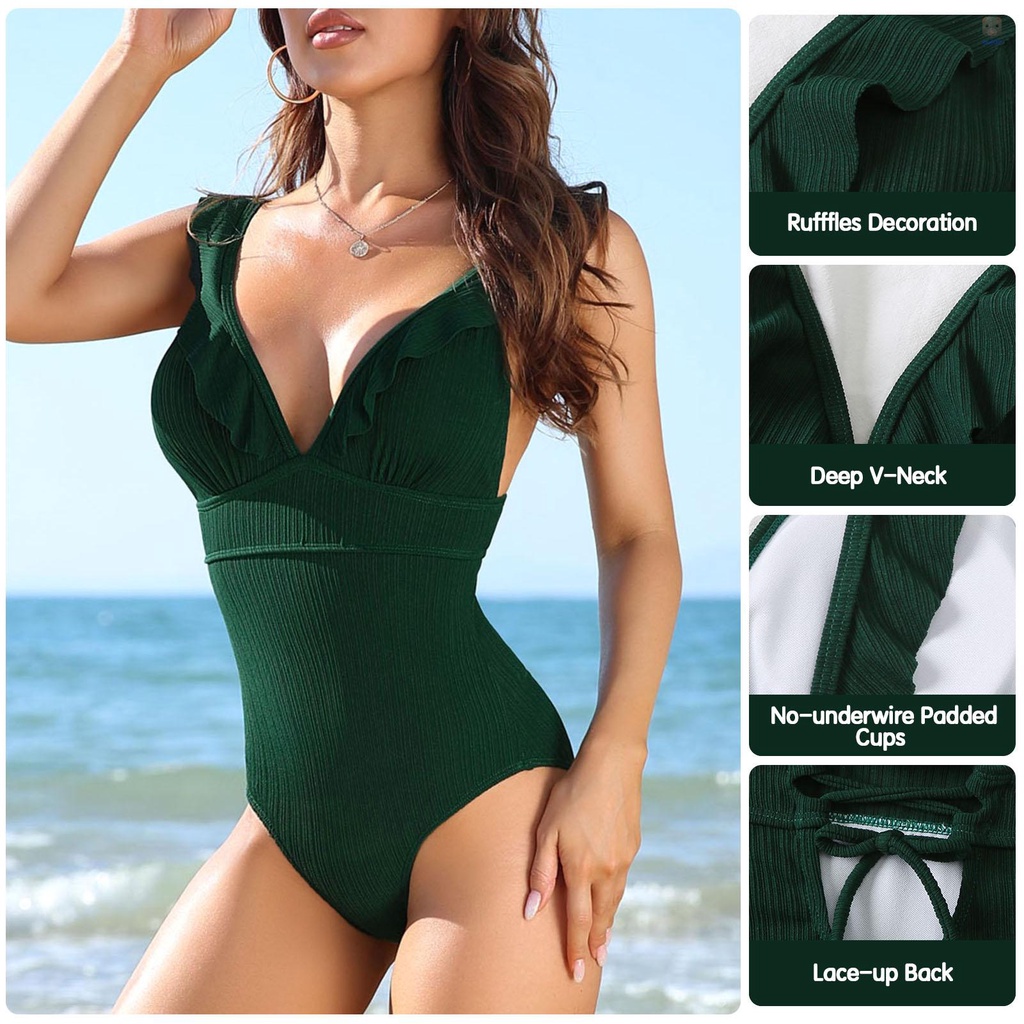 Bộ Đồ Bơi Một Mảnh Cổ Chữ V Hở Lưng Quyến Rũ Dành Cho Nữ