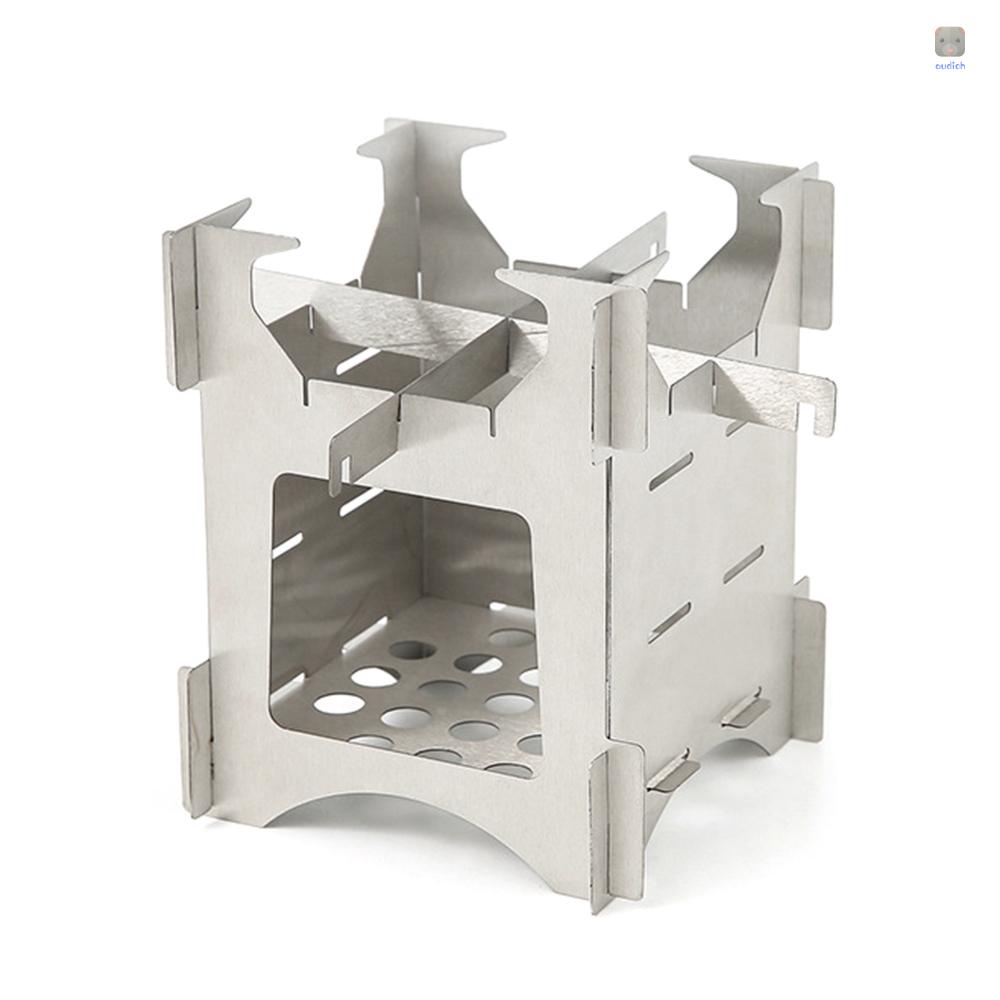 Bếp Lò Bằng Thép Không Gỉ Gọn Nhẹ Có Thể Gấp Gọn Tiện Dụng Mang Theo Du Lịch Dã Ngoại