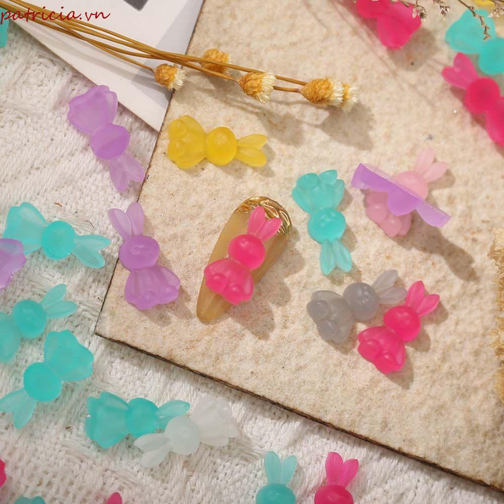 Phụ Kiện Trang Trí Móng Tay 3D Dạ Quang Hình Thỏ Hoạt Hình Xinh Xắn Charms