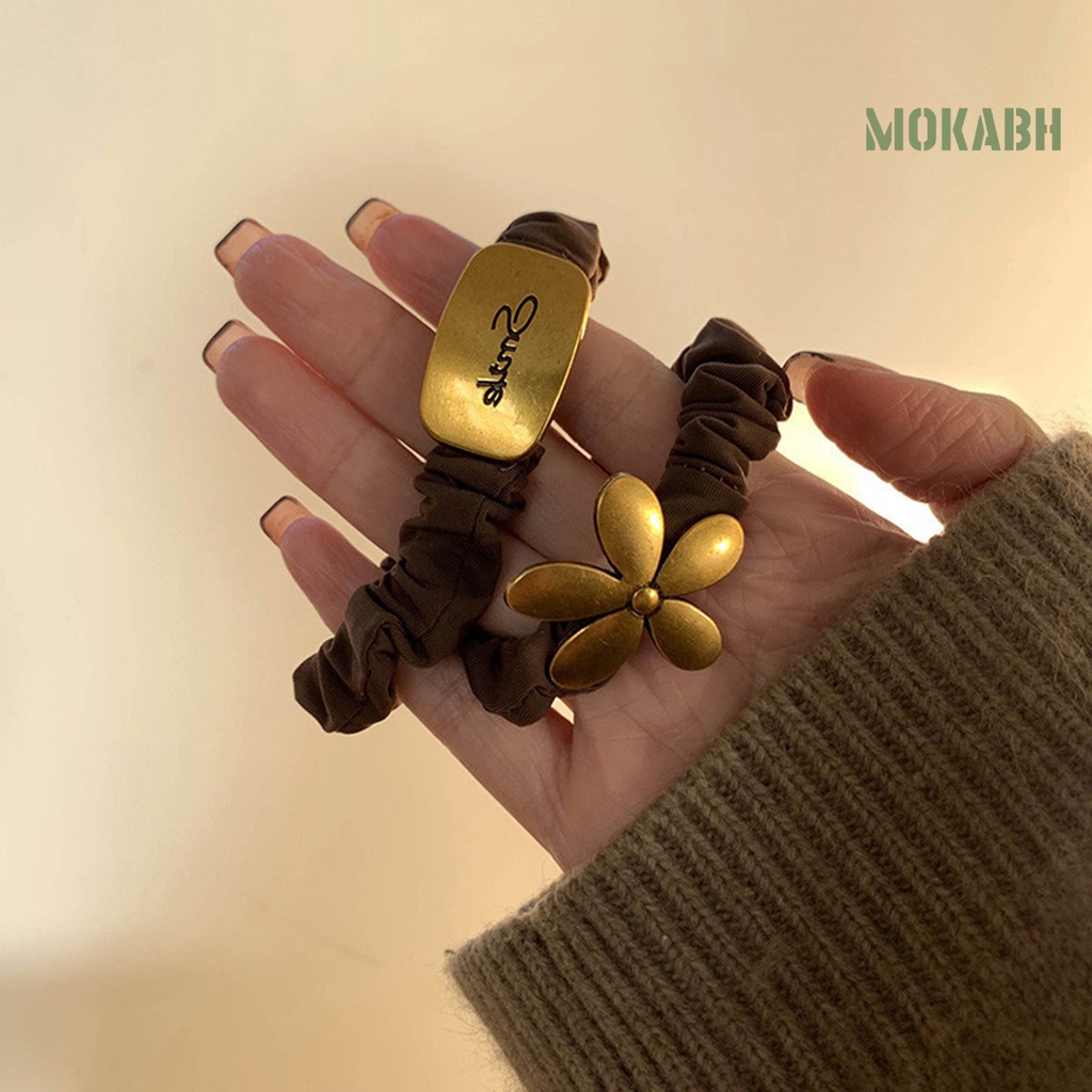 Dây Cột Tóc Đuôi Ngựa Họa Tiết Bông Hoa Thiết Kế Tối Giản Tinh Tế Dùng Hàng Ngày