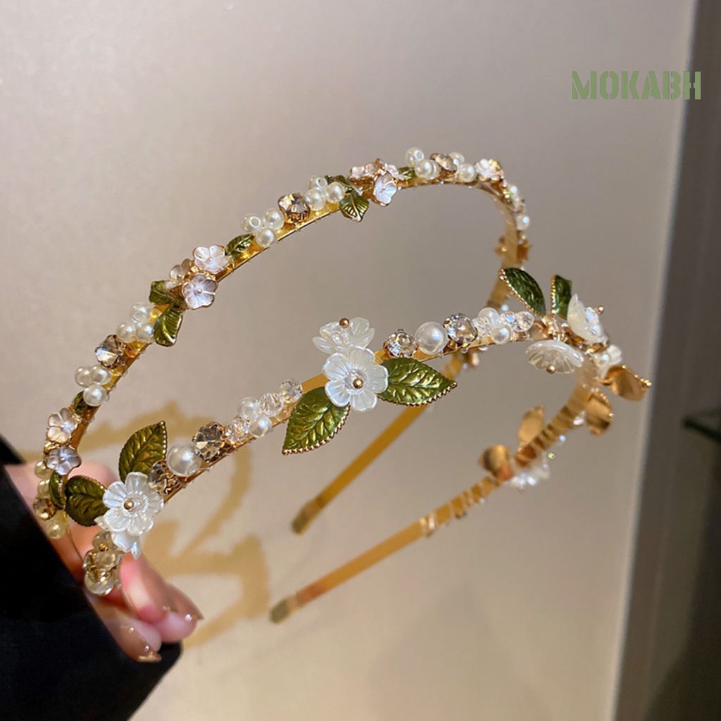 Băng Đô Mạ Vàng Đính Đá Chống Trượt Thời Trang Cho Nữ