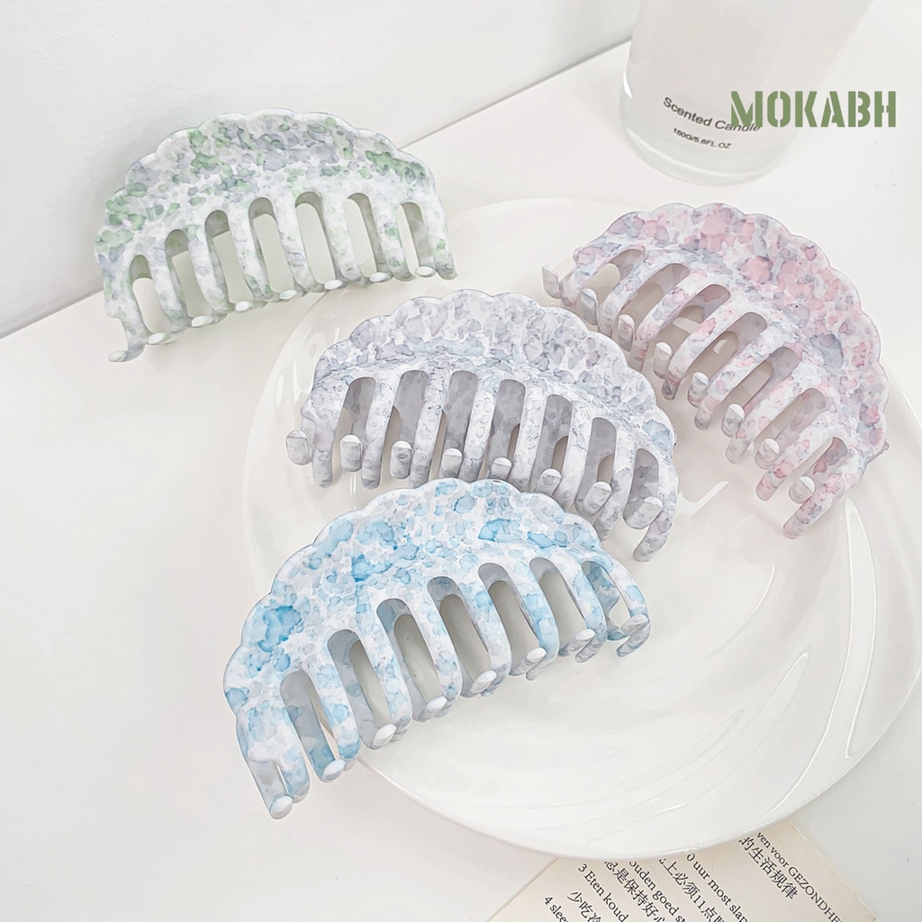 [Mok Abh] Kẹp Tóc Nhựa Siêu Nhẹ Có Răng Lược Siêu Nhẹ Kiểu Dáng Đơn Giản Cho Nữ
