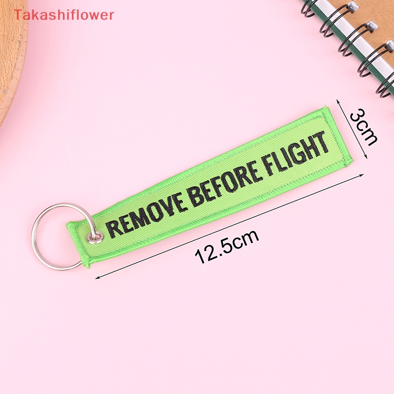 (Takashiflower) Móc Khóa Thêu Chữ Remove Before Flight Màu Đỏ Dùng Làm Quà Tặng