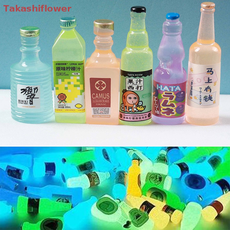 Set 3 Mô Hình Đồ Chơi Chai Rượu Mini Bằng Nhựa Resin Phát Sáng Trong Đêm Trang Trí Điện Thoại