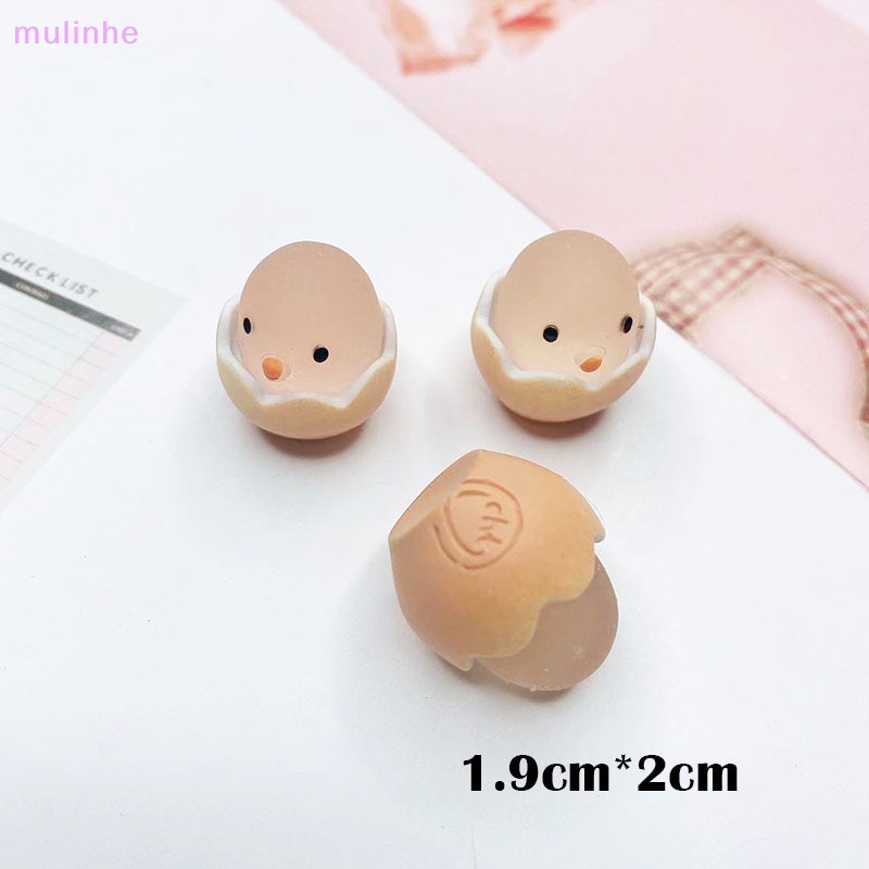 Set 2 Mô Hình Gà Con Mini Bằng Nhựa Resin Phát Quang Dễ Thương Trang Trí Xe Hơi