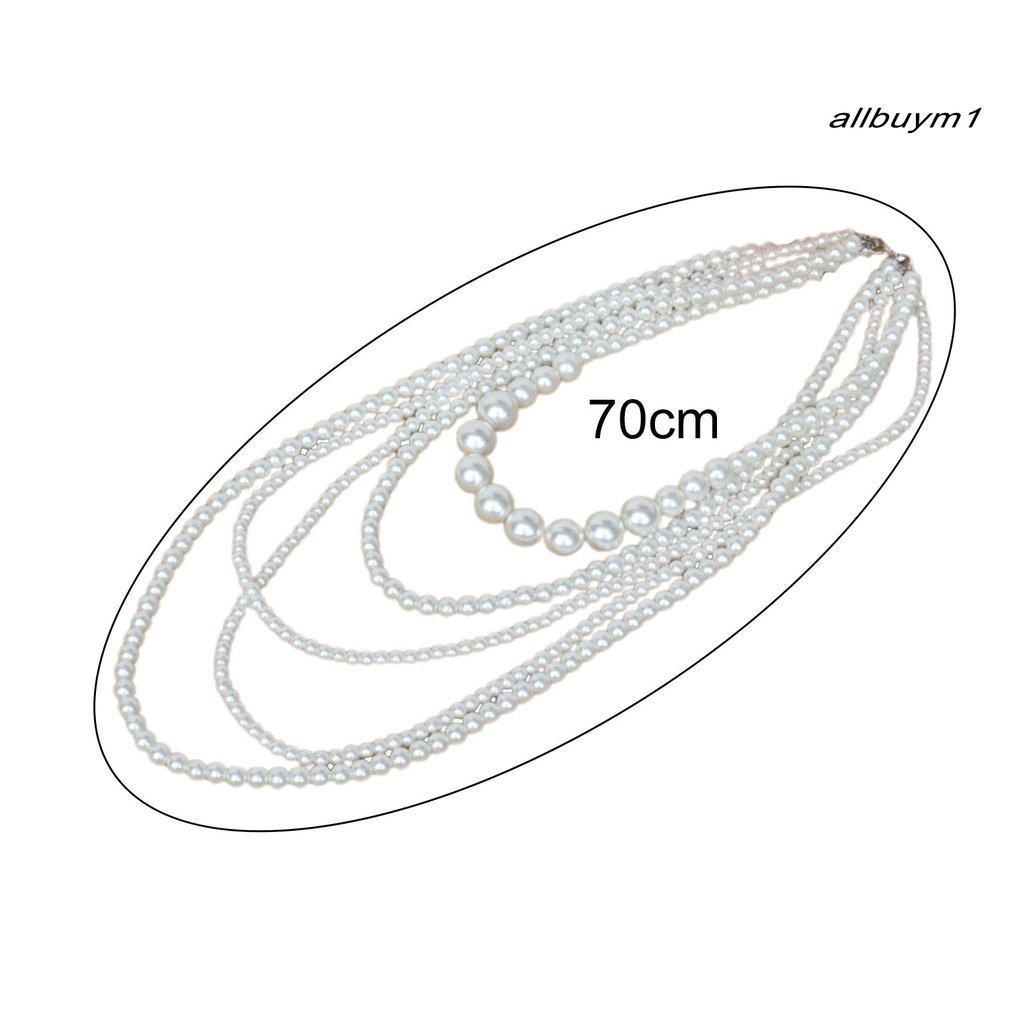 Vòng cổ Nhiều Lớp Đính Hạt Ngọc Trai Nhân Tạo Thời Trang