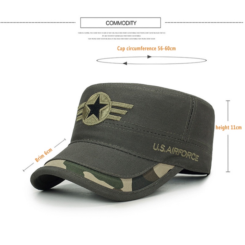 Mũ Lưỡi Trai Cotton Họa Tiết Rằn Ri Phong Cách Quân Đội Thời Trang Mùa Hè Cho Nam