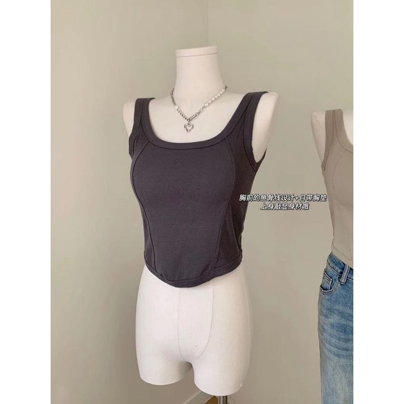 Áo Tank Top Màu Trơn Dáng Ôm Thời Trang Cá Tính Cho Nữ