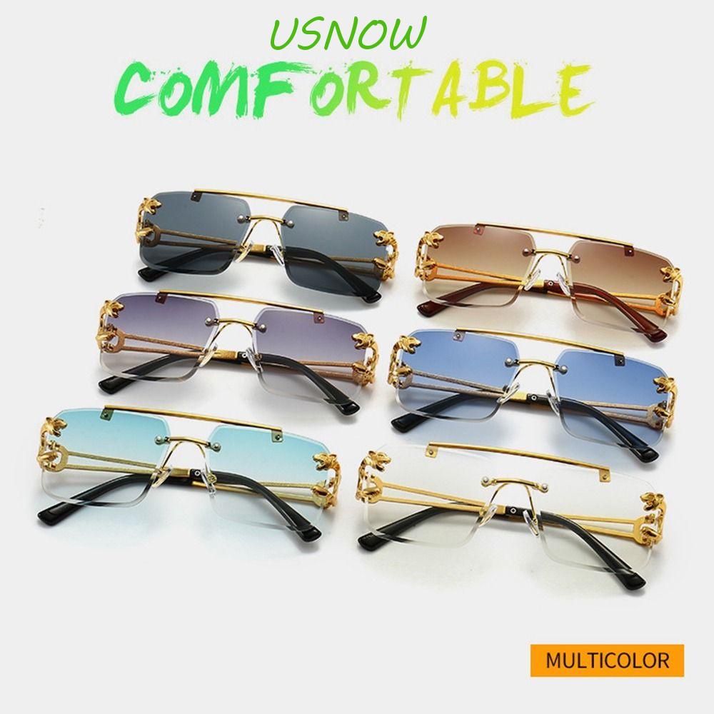 Kính Mát Không Vành Chống Tia UV Họa Tiết Da Báo Phong Cách Punk Hàn Quốc Cho Nam Và Nữ