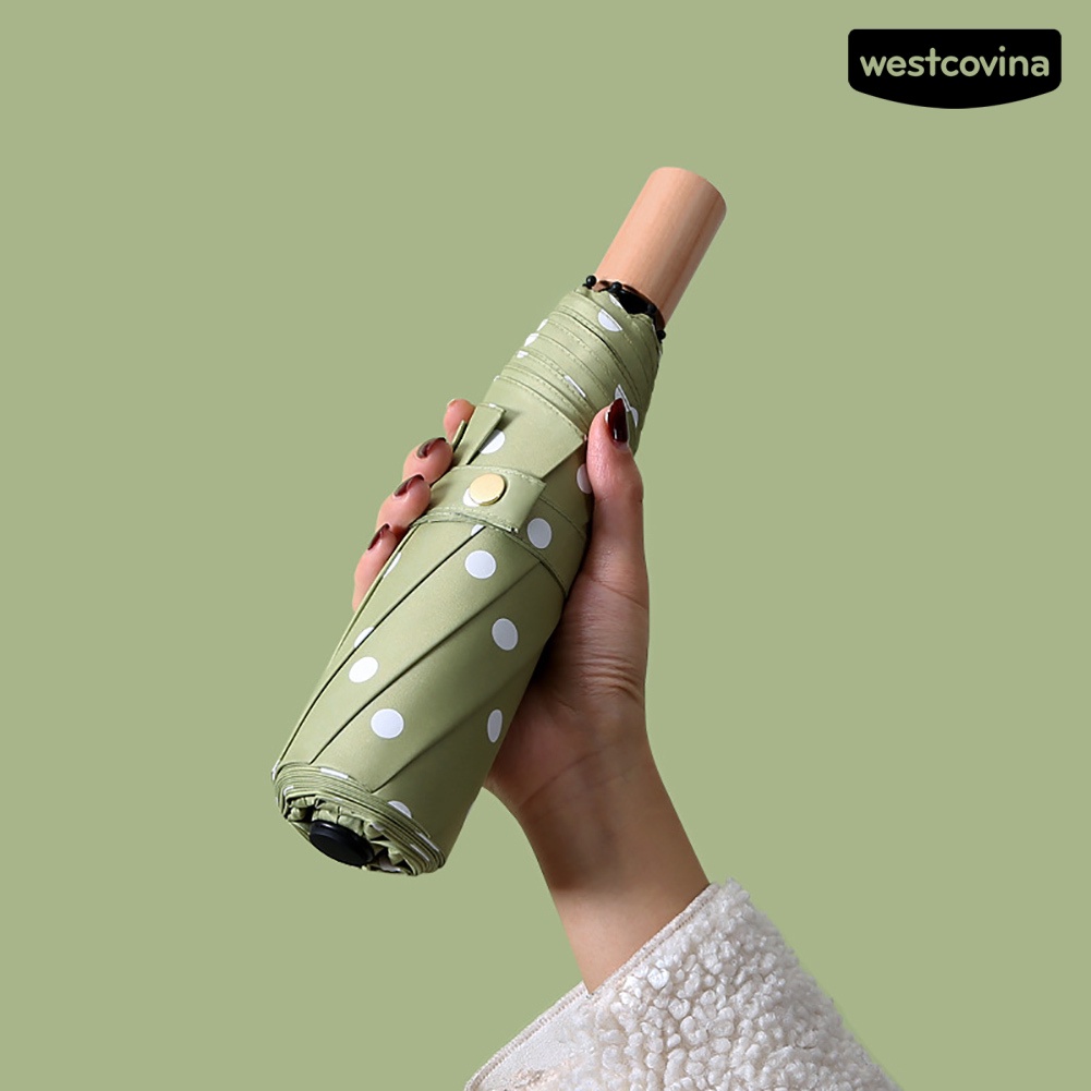 [COD]☁Dù Gấp Chống Nắng / Gió / Thấm Nước Họa Tiết Chấm Bi Thời Trang