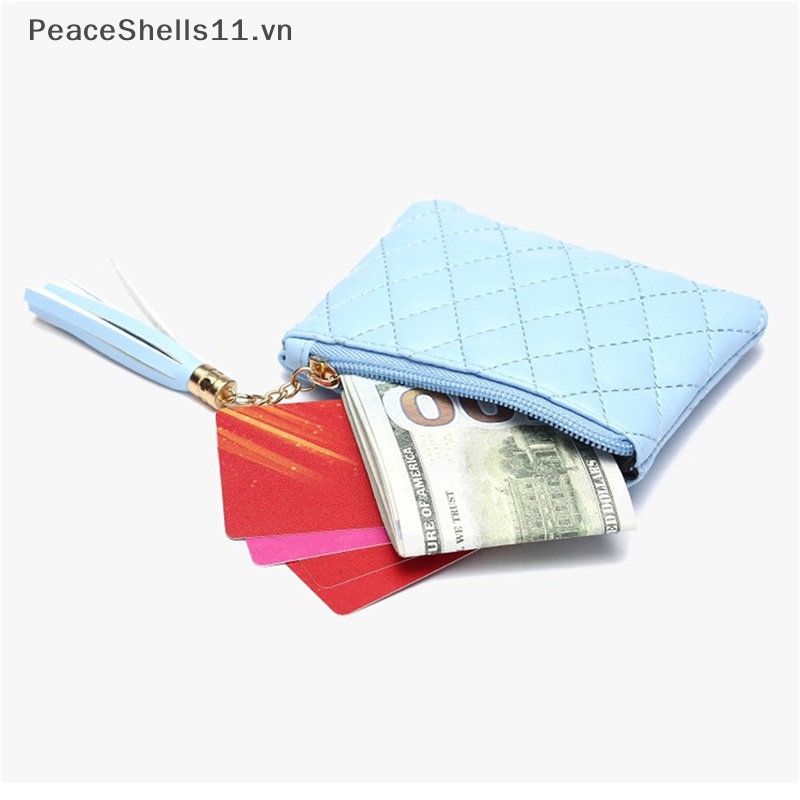 Ví Ngắn Bằng Da PU Có Khóa Kéo Thêu Họa Tiết Phối Tua Rua Thời Trang Cho Nữ