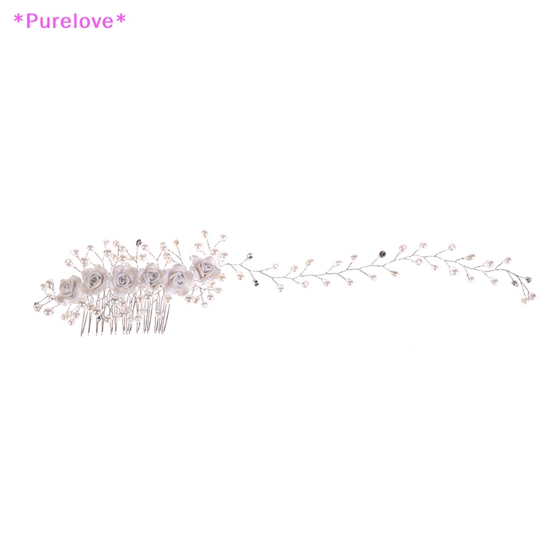 Lược Cài Tóc Hình Hoa Đính Ngọc Trai Nhân Tạo Dành Cho Cô Dâu Mới