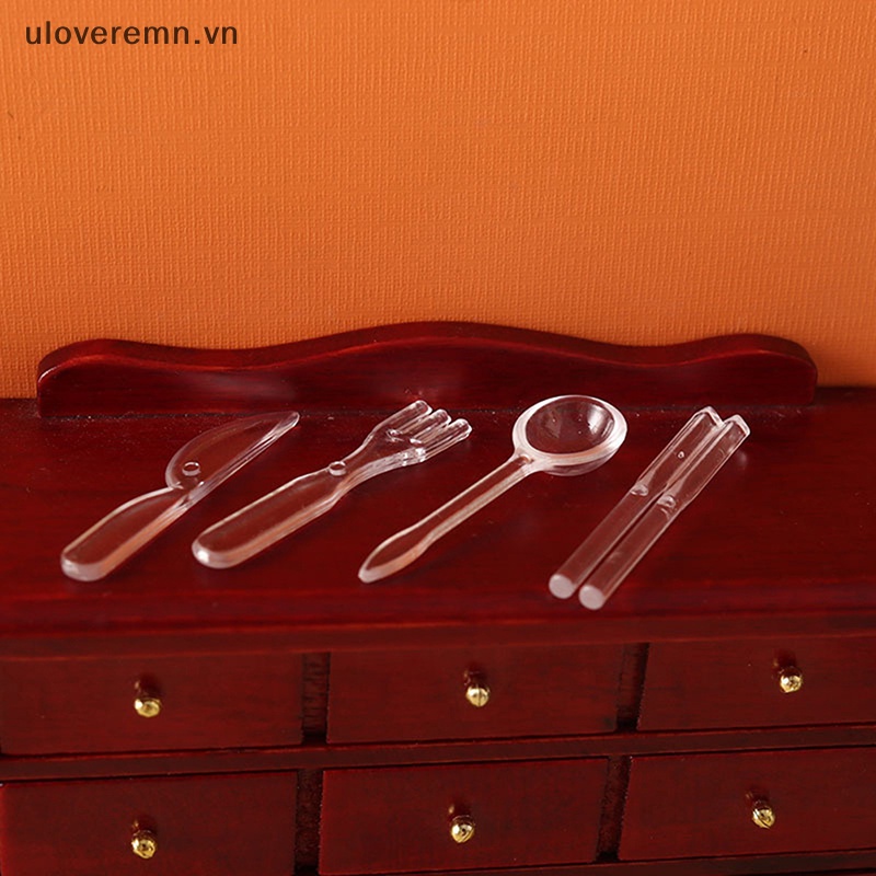 1 Bộ Muỗng Nĩa Trang Trí Nhà Búp Bê Tỉ Lệ 1: 6