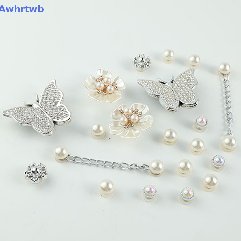 1 Bộ Phụ Kiện Trang Trí Giày Hình Giày Croc Đính Ngọc Trai / Bướm / Hoa Có Thể Tháo Rời Cho Bé Mới