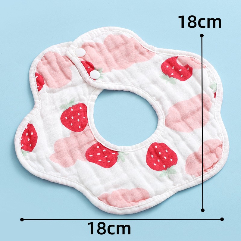 Yếm Ăn Vải cotton Sáu Lớp Dày Dặn Xoay 360 Độ Chuyên Dùng Cho Bé Sơ Sinh
