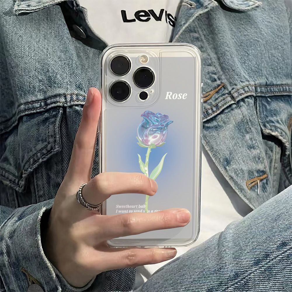 ✅Ốp Điện Thoại Mềm Chống Sốc Họa Tiết Hoa Hồng Đơn Giản Cho Iphone 78 6Inmaxiphone1214Pro 11 13