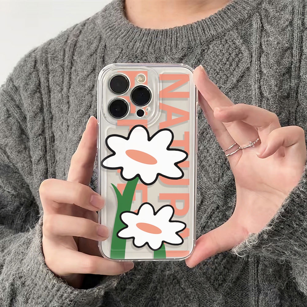 ✅Ốp Điện Thoại Mềm Chống Sốc Họa Tiết Hoa 6In Đơn Giản Cho Iphone1211 13plus 78 14pro max LCN0