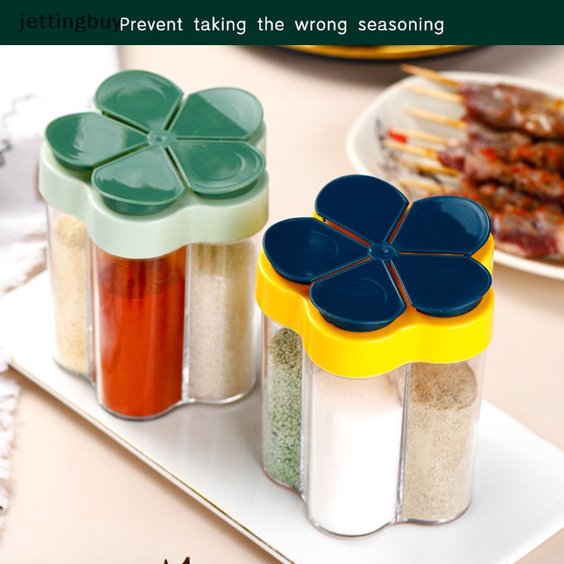 Hộp Đựng Gia Vị 5 Ngăn 5 Trong 1 Bằng Nhựa Trong Suốt Có Nắp Cho Tiệc BBQ