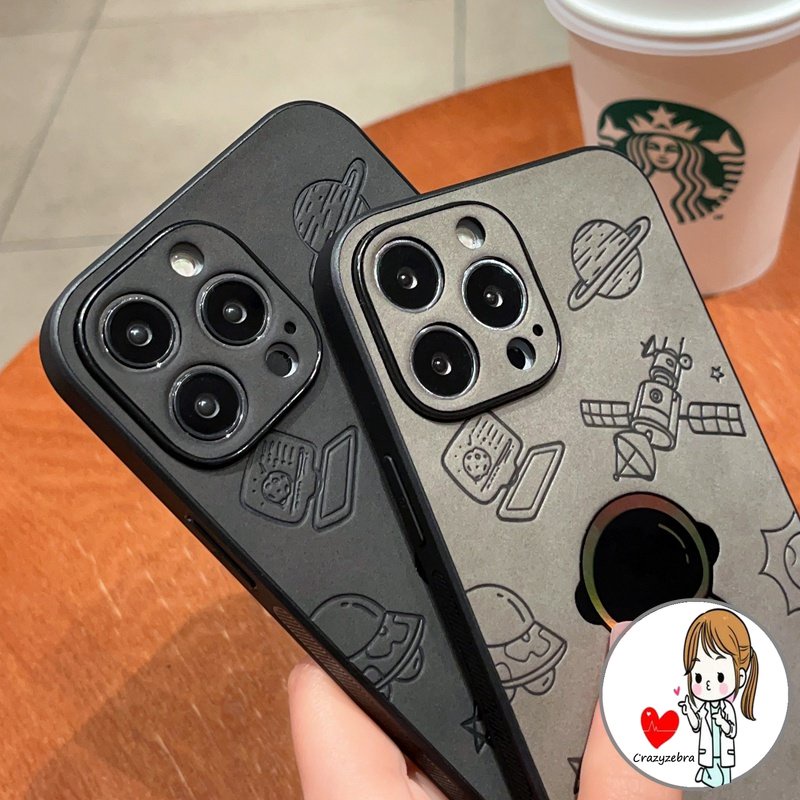 Ốp Điện Thoại Da PU Hình Phi Hành Gia Cho IPhone 14 13 12 11 Pro Max 14Plus X XS XR XSMAX 7 8 + plus