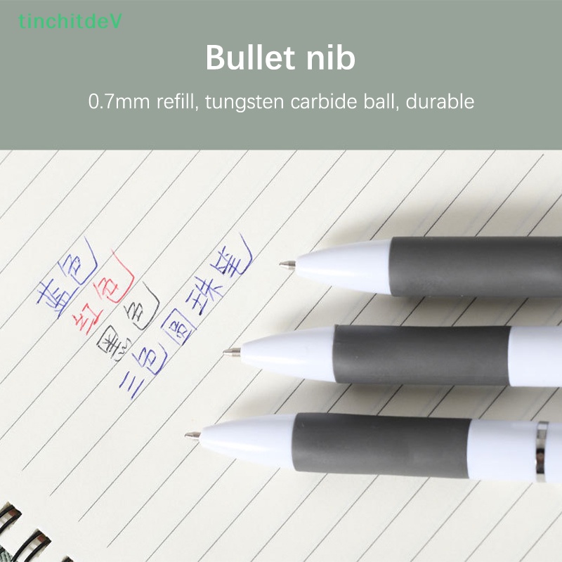 Bút Bi Dạng Nhấn 3 Màu Trong 1 Phong Cách Cổ Điển 0.7mm