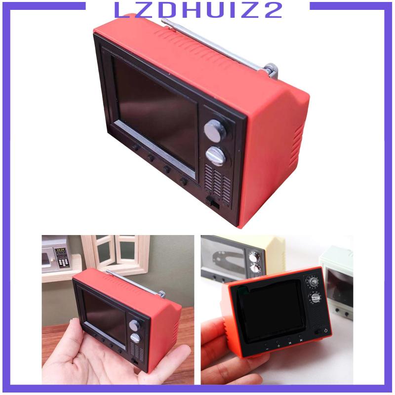 Mô Hình Tv Màu Đỏ Tỉ Lệ 1 / 12 Dùng Trang Trí Nhà Búp Bê DIY