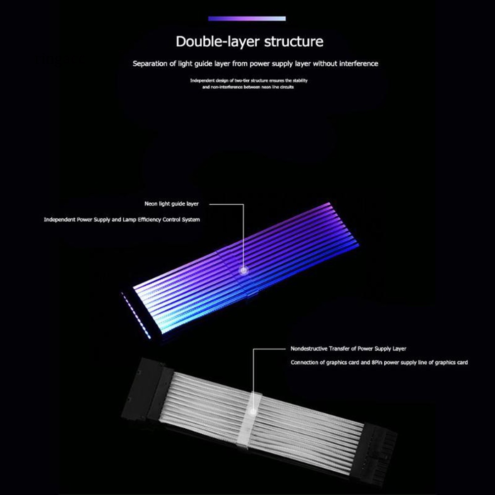 Dây Cáp Nối Dài Nguồn RGA 24Pin RGB Cho Vỏ Bảng Chính Máy Tính