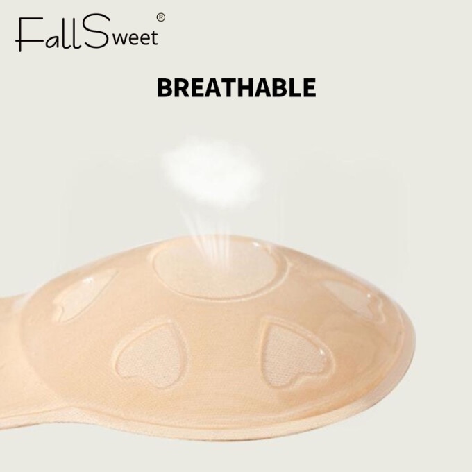 Fallsweet Miếng Dán Nâng Ngực Bằng Silicone Tự Dính Không Dây Có Thể Tái Sử Dụng Nhiều Lần Size S-XL Dành Cho Nữ