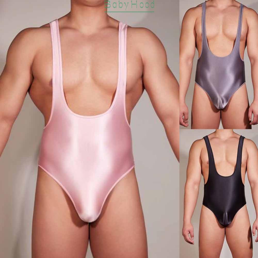 Shiny Men's Backless Sleeveless Thong Leotard Bodysuit Underwear Fitness Swimwear#BBHOOD