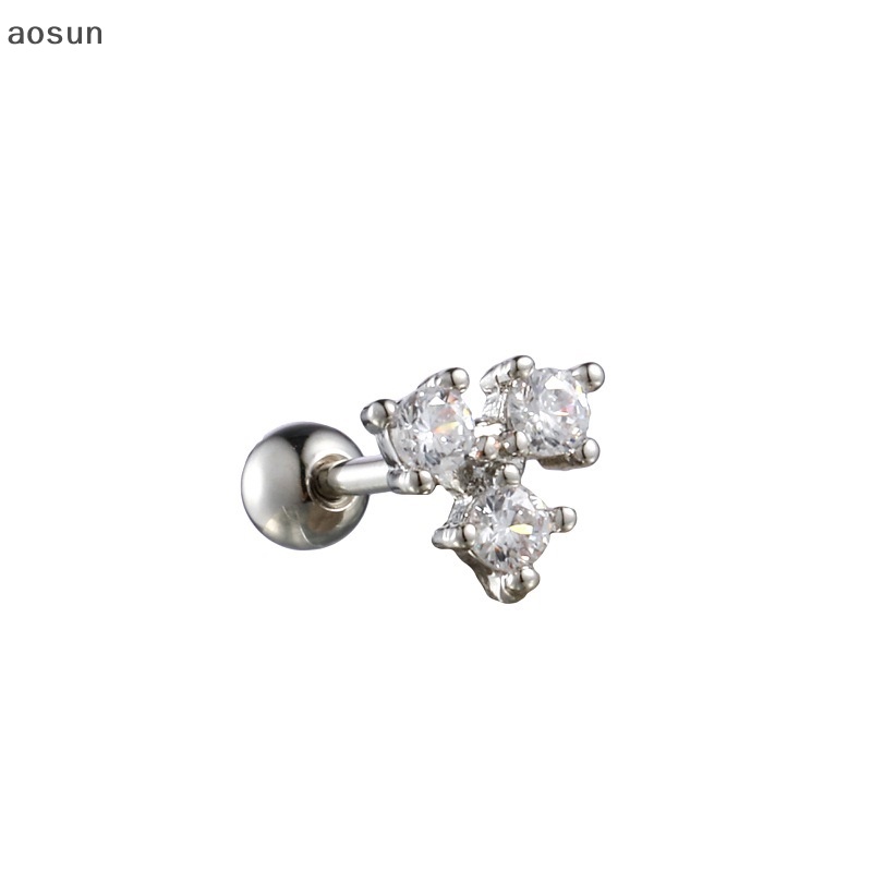 1 Khuyên Xỏ Sụn Tai / Cơ Thể Hình Hoa Zircon Thời Trang Cho Nữ