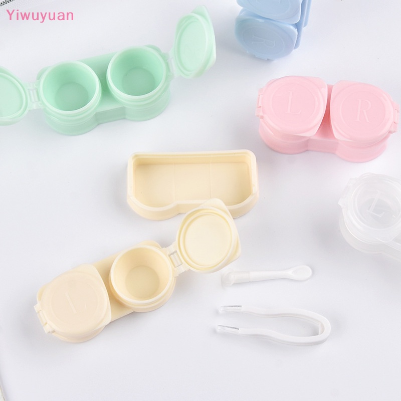 < Yiwuyuan > Hộp Đựng Kính Áp Tròng Màu Macaron Phong Cách Đơn Giản Nhỏ Gọn Có Giác Hút Cho Nữ Mang Đi Du Lịch