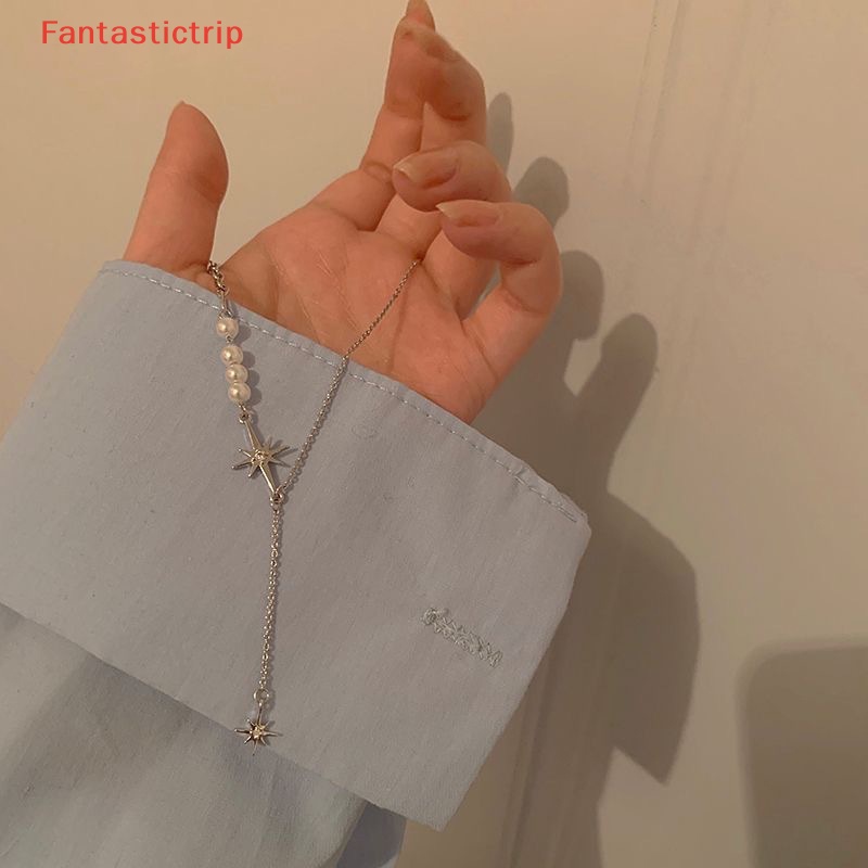 [Fantastictrip] Vòng cổ Mặt Hình Ngôi Sao Đính Đá Zircon Ngọc Trai Thời Trang Mùa Hè Kiểu Dáng Mới