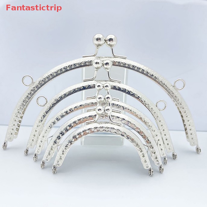 1 Khung Khóa Túi Xách Hình Bán Nguyệt Bằng Kim Loại Bóng DIY 8.5 / 10.5 / 12.5 / 15.5CM