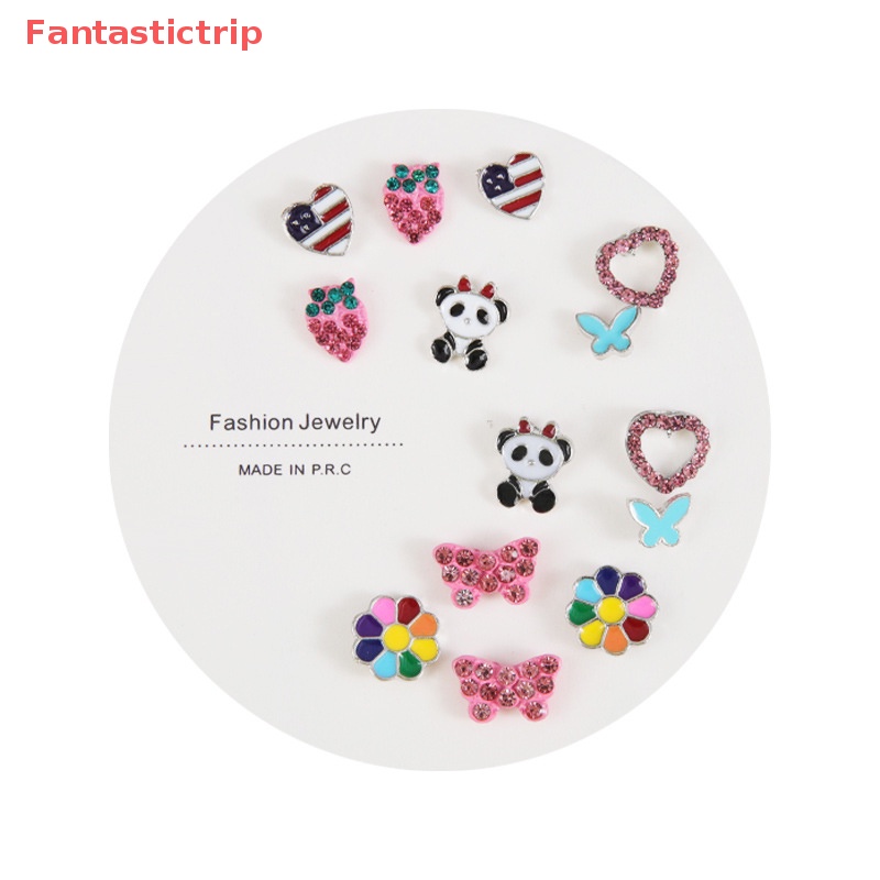 [Fantastictrip] Set Khuyên Tai Thời Trang Hàn Quốc Nhiều Cặp Bông Tai Hình Học Bướm Dễ Thương Phụ Kiện Trang Sức Cho Nữ Mới